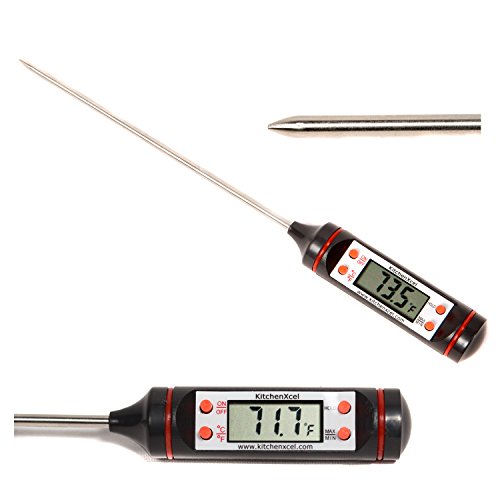 Best BBQ THERMOMETER Long stainless steel probe digital cooking thermometer for the kitchen BBQ smoker or grill Suitable for all food meat & liquids Easy to read 90 day Money Back Guarantee Review