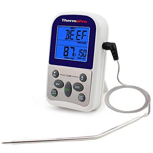 ThermoPro TP10 Digital Single Probe Kitchen Cooking Meat Thermometer with Timer / Temperature Alarm for Oven BBQ Smoker Grill Smoker Review