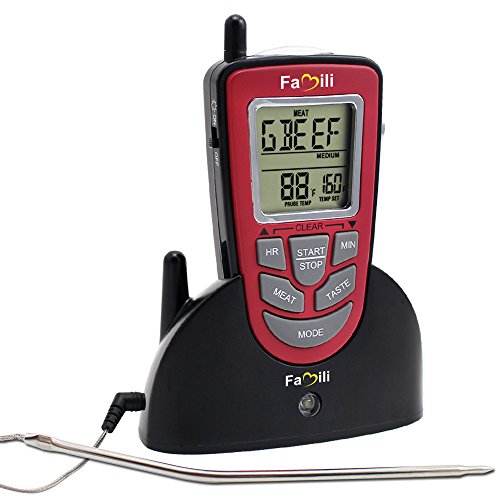 Famili FM-OT009 300ft Wireless BBQ Oven Grill Digital Meat Thermometer with Stainless Steel Probe Review