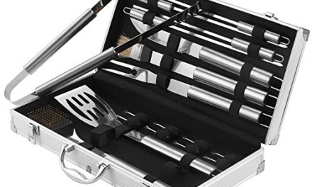 VonHaus 18-Piece Stainless Steel BBQ Accessories Tool Set – Includes Aluminum Storage Case for Barbecue Utensils