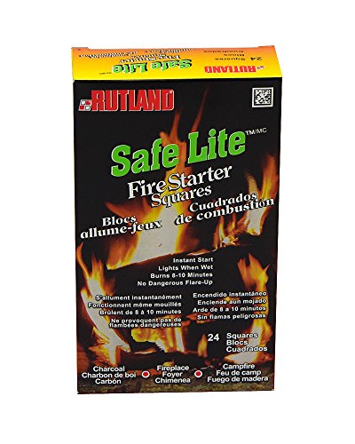 Rutland 50C Safe Lite Fire Starter Squares, 24-Square Review