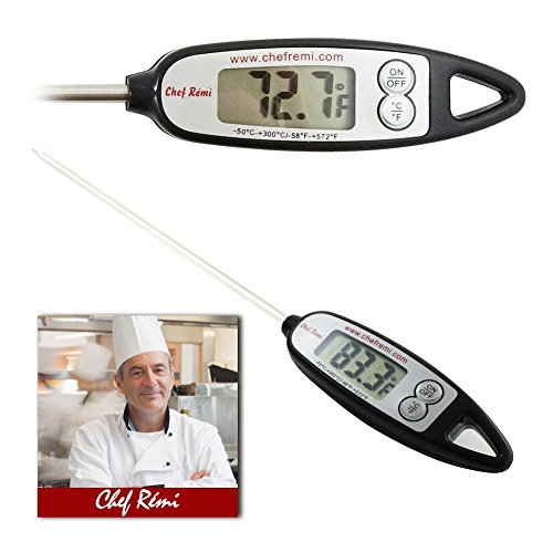 New Chef Remi Grill Thermometer – Best Digital Thermometer for All Food, Cooking Meat, BBQ, Smoker, Kitchen, Turkey and Candy – Instant Read – LCD Screen – Long Probe – Lifetime Guarantee Review