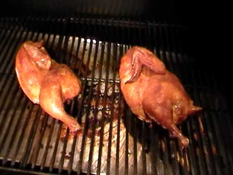 BBQ Chicken Halves on the Royall Wood Pellet Grill