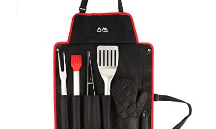 Arctic Monsoon 7 Pieces BBQ Apron and Grill Tools Set, Stainless Steel Grilling Utensils Accessories with Oxford Apron Case Review