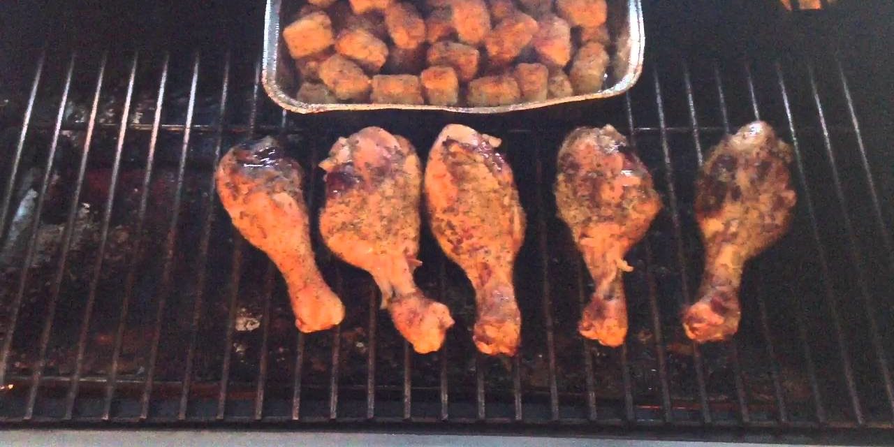 Tator Tots And Chicken Legs On The Rec Tec Mini Pellet Grill