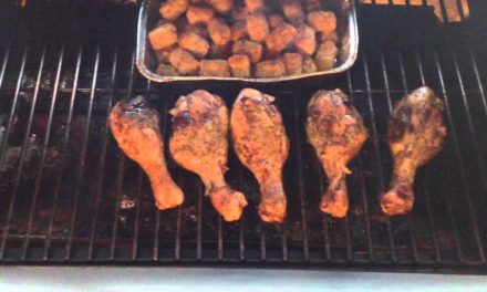 Tator Tots And Chicken Legs On The Rec Tec Mini Pellet Grill