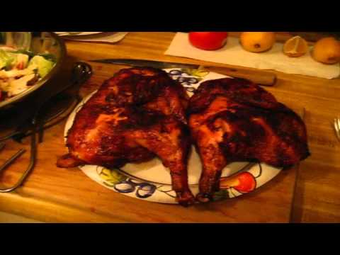 Salad and Chicken , chicken smoked  on our Traeger Wood Pellet Grill.