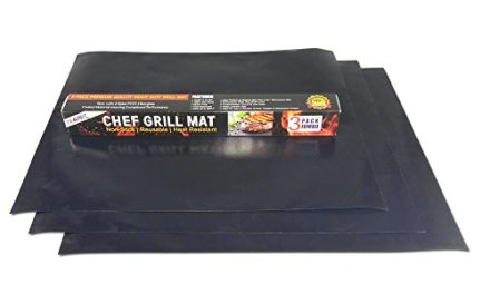 Teapex Chef Grill Mat 3 Pack Jumbo Size 19.69″ x 15.75″ Heavy Duty Non-Stick BBQ Liner Perfect Sear Marks For Outdoor Grilling Steaks, Veggies, and Seafoods BPA and PFOA Free – Lifetime Guarantee Review
