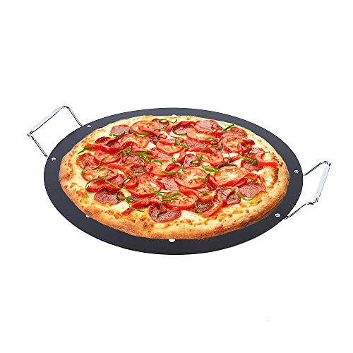 15-inch BBQ Pizza Pan, Arctic Monsoon, Non-stick Safety Coated Thick Gauge Cold Rolled Steel Material Grill Topper Pizza Stone, Black Review