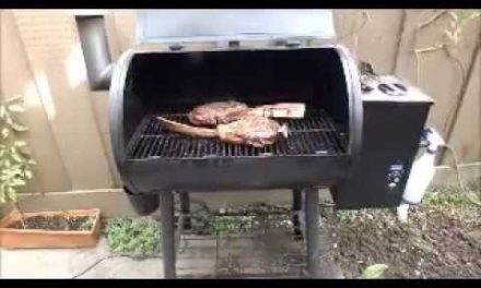 Pellet Char Griller and a Tomahawk Steak