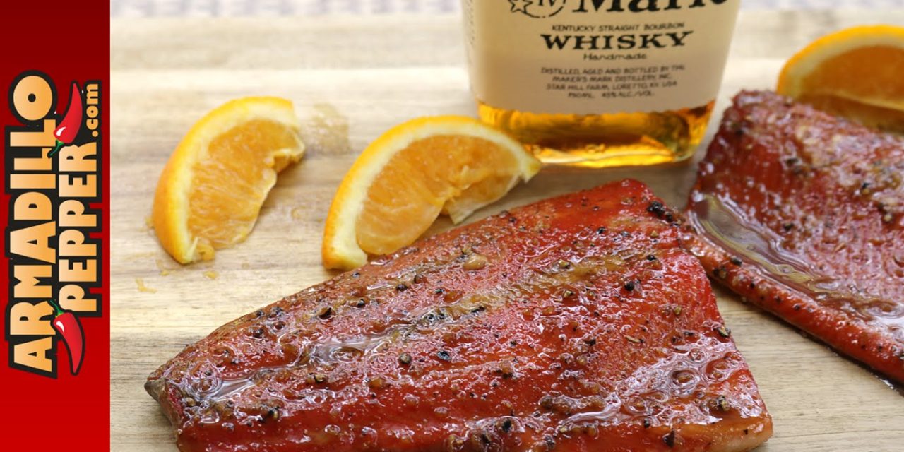 Smoked Bourbon & Orange-Honey Glazed Salmon on the Grill