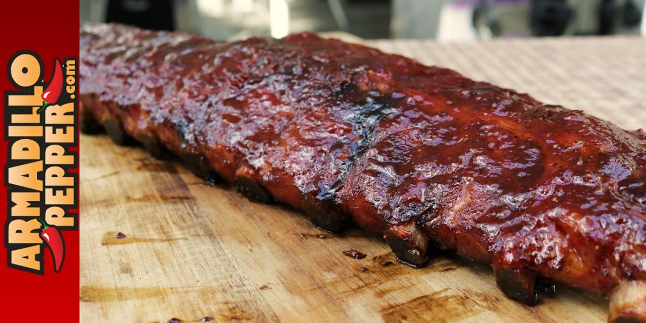 Butt Rubbed Baby Back Ribs with Strawberry Ghost Pepper Glaze