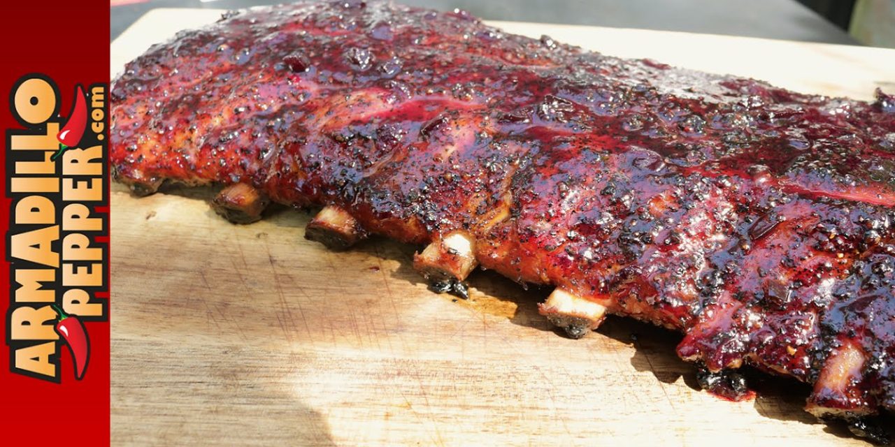 Coffee-Rubbed Baby-Back Ribs with Blueberry Bourbon Glaze | Masterbuilt Smoker