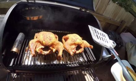 Dualing Chickens cooked on the Camp Chef Smoke Pro pellet cooker