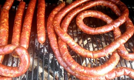 Homemade smoked andouille sausage