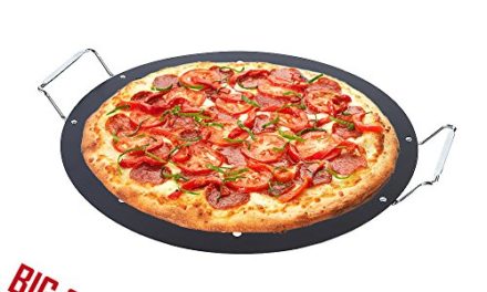 15-inch BBQ Pizza Pan, Arctic Monsoon, Non-stick Safety Coated Thick Gauge Cold Rolled Steel Material Grill Topper Pizza Stone, Black Review