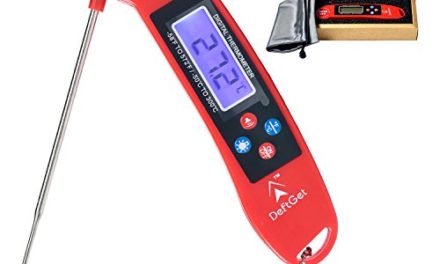Instant Read Thermometer Digital – Great for BBQ,Meat,Baking,steak,Grilling,Cooking,Liquids & All Professional Food – Electronic Screen and Talking Collapsible Internal long Probe Red Upgrade Version Review