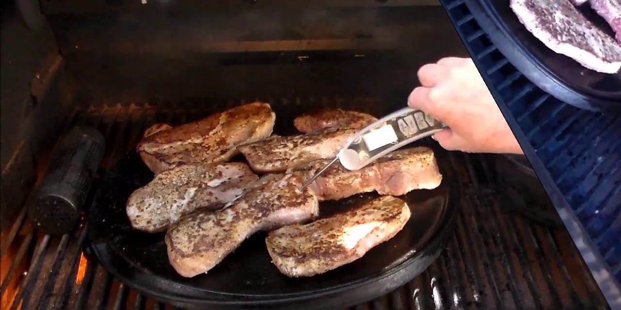 Bacon Bourbon Pork Sirloin Chops on the Louisiana Wood Pellet Grill