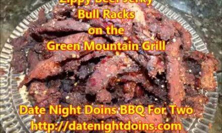 Zippy Beef Jerky on the Green Mountain Grill