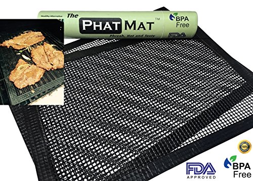 The PhatMat Grill Mat (2) – Non-stick Grill and BBQ Mesh – Grills, Smokers, Eggs – Food Doesn’t Fall Through Grates – Yes to Mesh! Review