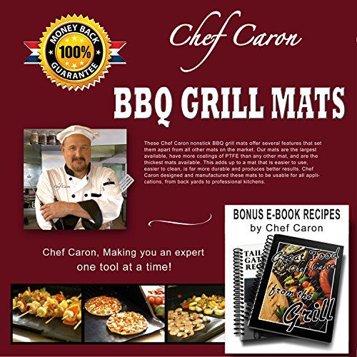 BBQ Grill Mat by Chef Caron Designed for the Professional – 2 Nonstick Mats – Slicker, Thicker .25mm – Xtra Large Review