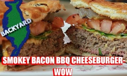 Smokey Bacon BBQ Cheeseburger on the Pellet Smoker