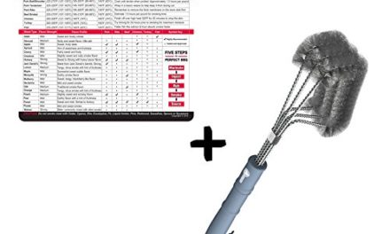 Smoke Guide + BBQ Grill Brush – ONLY 100% RUST PROOF DESIGN – Stainless Steel Wire Bristles with Strength Clip for Cleaning Char Broil Weber Porcelain and Infrared Barbecue Grates – 18″ Long Handle Review