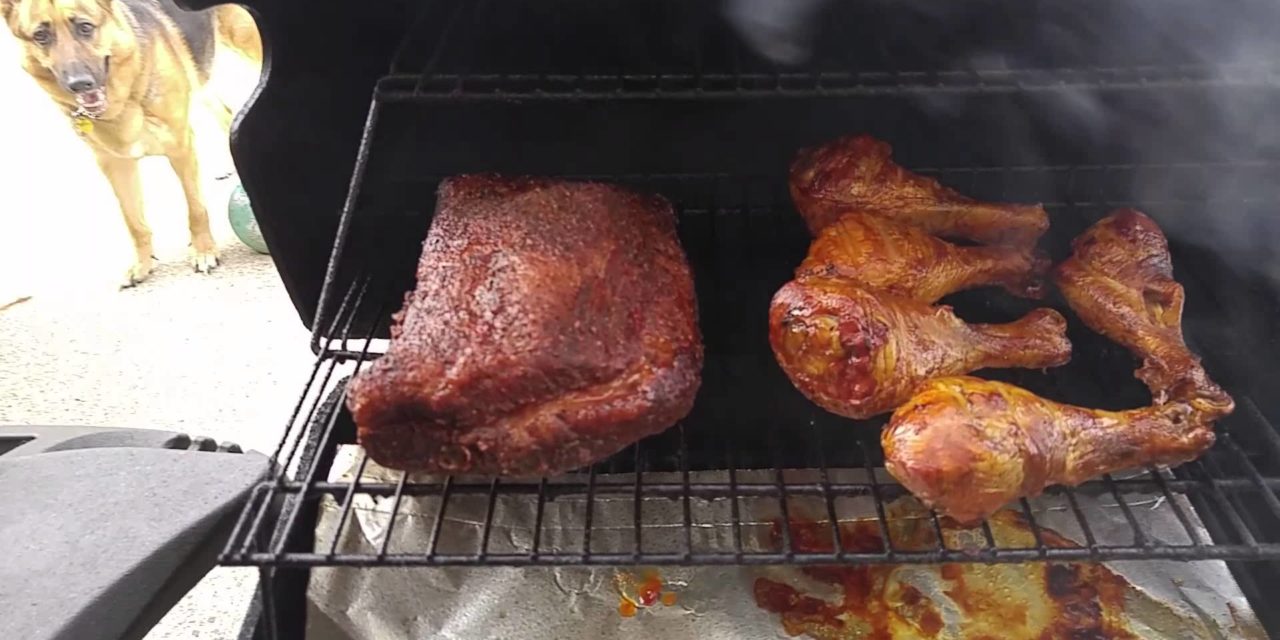 Smoking on a gas grill with a pellet tube smoker