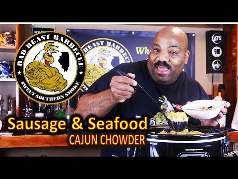 Sausage & Seafood Cajun Chowder | Slow Cooker
