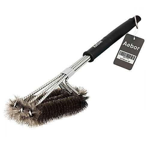 Aebor Barbecue Grill Brush Cleaner Best BBQ 3-in-1 Cleaning Accessories Tool Stainless Steel Wire Bristles with Comfortable Handle, Best gift for Chef or Griller 18” Review