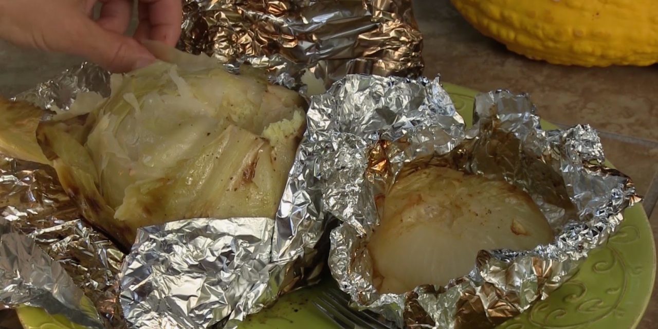 Smoked Cabbage and Onion on Your Big Green Egg/Grill