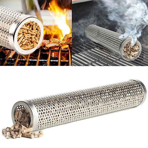 Katoot@ Stainless Steel BBQ Grill Hot Cold Smoking Mesh Tube Smoke Generator Round Smoker Wood Pellet Kitchen Outdoors Barbecue Tools Review