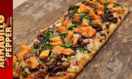 Grilled Mexican Pizza with Chorizo & Papaya on Gourmet Guru Grill