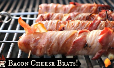Bacon Wrapped Cheese Stuffed Bratwursts | Bratwurst On The Charcoal Grill