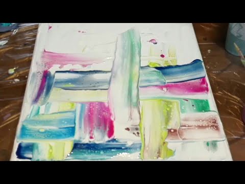 Fluid-Art: NEW! “Reverse swipe” technique , Acrylic pouring