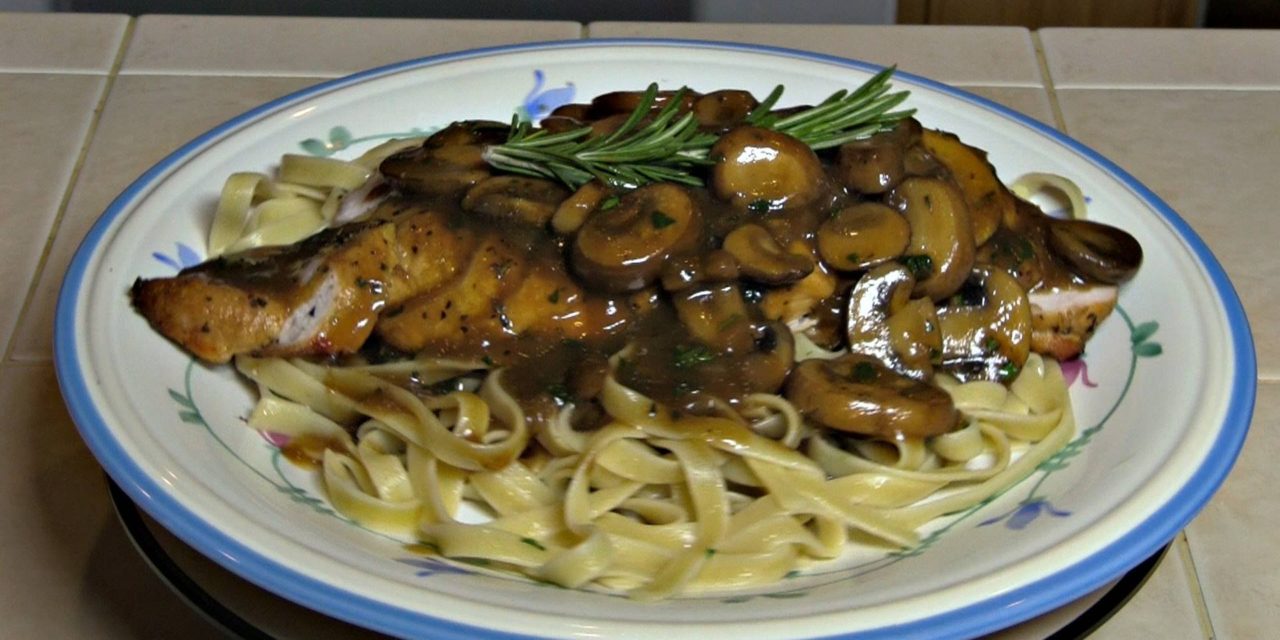 SmokingPit.com – Chicken Fettuccine Marsala slow cooked on a Yoder YS640 Pellet Smoker Grill