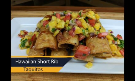 Hawaiian Short Rib Taquitos Recipe | Smoked on the Weber Kettle Grill.