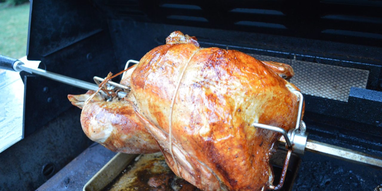 How to Grill a Whole Turkey on a BBQ Spit Rotisserie: Christmas in July