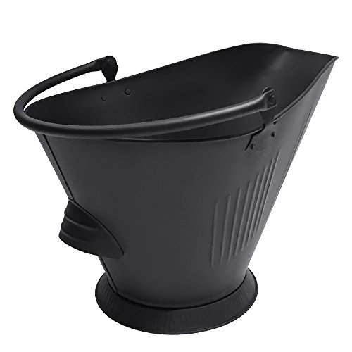 Amagabeli Large Ash Bucket for Fireplace Coal hod or Pellet Bucket Carrier in Power Coated for Wood Stove Black Review