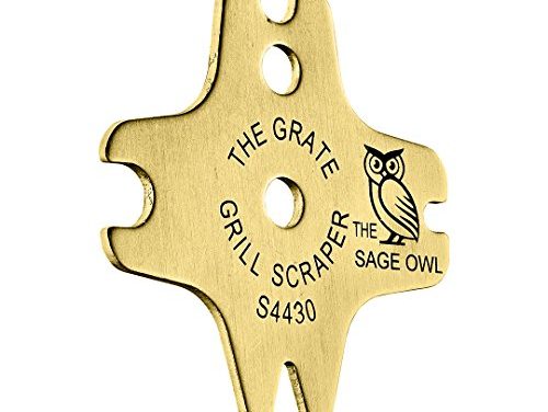 The Grate Grill Scraper – Brass Barbque Grill Cleaner – Safe, Bristle Free Grill Cleaning of Porcelain and Teflon Coated Grates on Gas Barbque, Electric, Infrared and Ceramic Grills by The Sage Owl Review