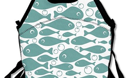 Fishes Pattern Insulated Lunch Bag Picnic Lunch Tote For Work, Picnic, Travelling Review