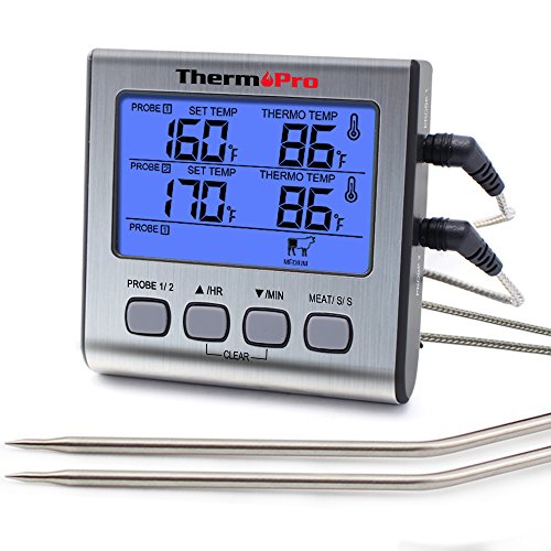 ThermoPro TP17 Dual Probe Digital Cooking Meat Thermometer Large LCD Backlight Food Grill Thermometer with Timer Mode for Smoker Kitchen Oven BBQ Review