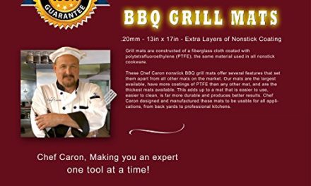 Chef Caron non stick bbq grill mats – set of 2 – for gas, charcoal, pellet grills – magic mat as seen on tv – large professional cooking mat – keep your barbecue grate clean Review
