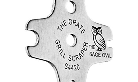 The Grate Grill Scraper – Stainless Steel Barbecue Tool – Bristle Free Barbecue Grill Cleaner (for Charcoal, Gas, Electric, Ceramic, Infrared, Pellet), Smokers and Indoor Ovens by The Sage Owl Review