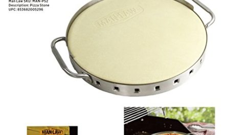 Man Law BBQ Products MAN-PS2 Series Ceramic Pizza Stone with Stainless Steel Frame, One Size, Stainless Steel and Tan Review