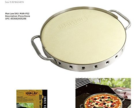 Man Law BBQ Products MAN-PS2 Series Ceramic Pizza Stone with Stainless Steel Frame, One Size, Stainless Steel and Tan Review