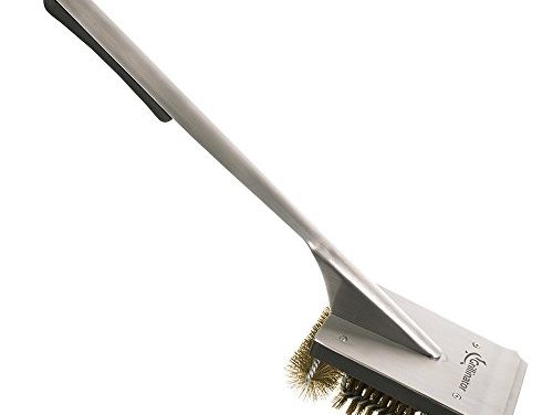 Grillinator 18″ BBQ Grill Brush For Charcoal, Pellet, Infrared & Gas Grills – Dual Direction Bristles Clean & Scrape The Entire Grill at The Same Time – Steel Handle & Replaceable Heads Review